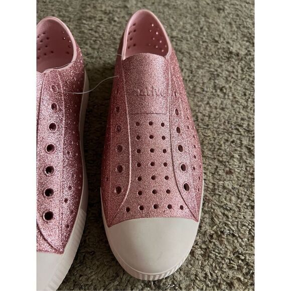 Native Shoes Jefferson Bling Pink Sparkly Shoes Size M11 - Picture 2 of 15